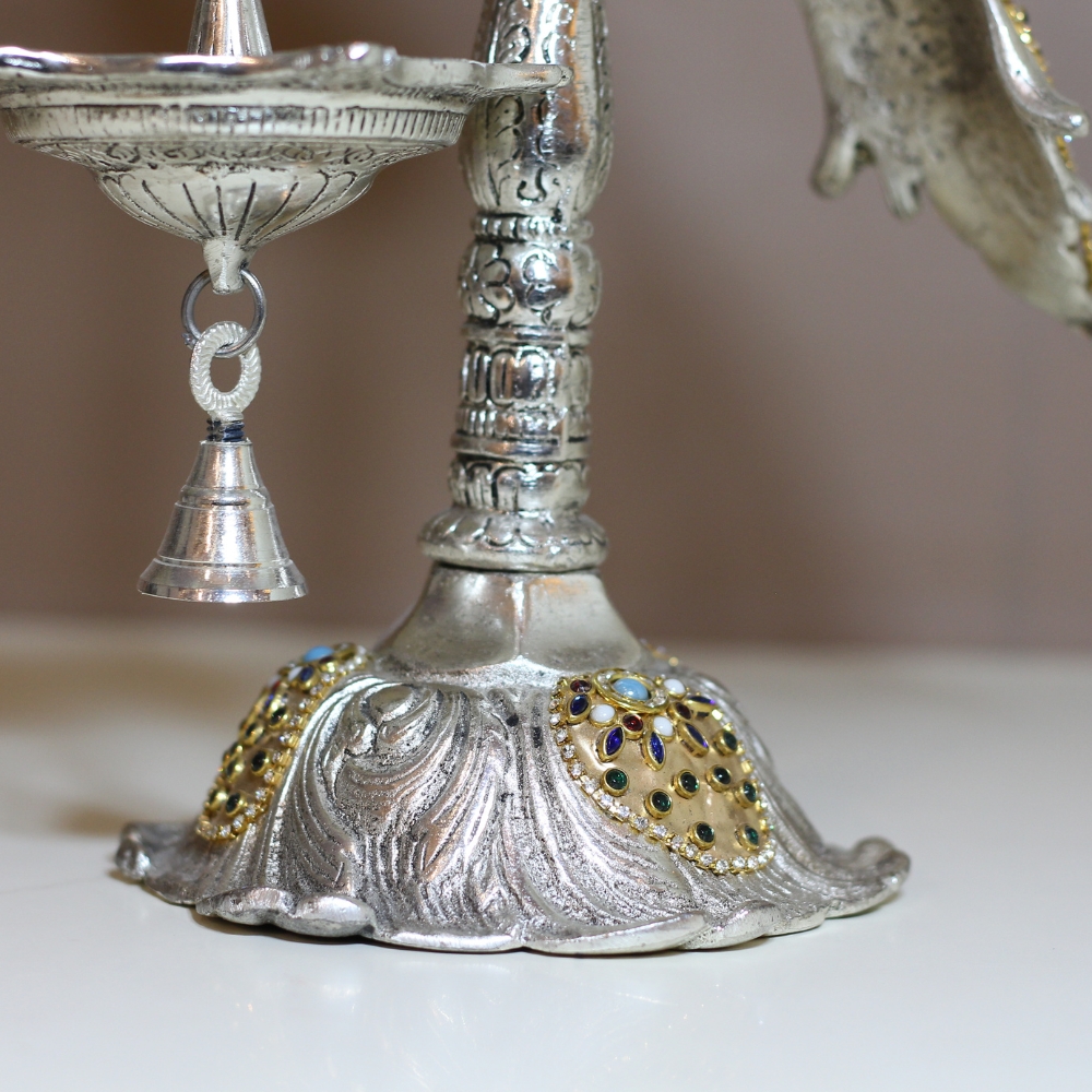 Peacock Bell Stand Golden - 4