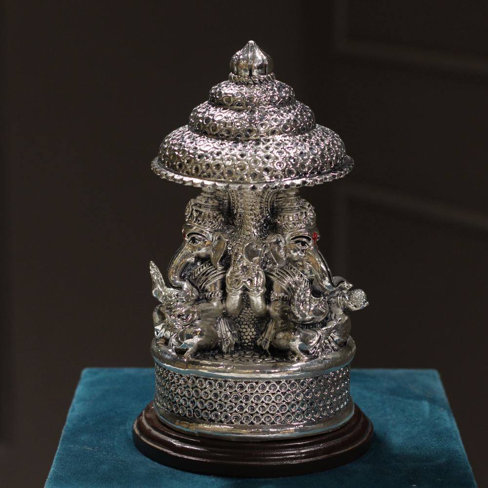 3 Face Ganesh Ji Chatri W/b - 5