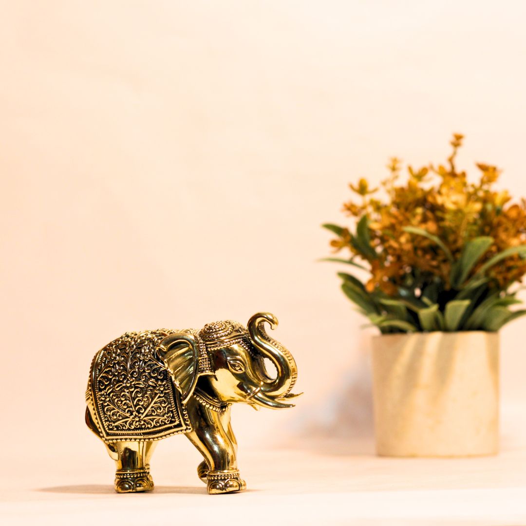 Brass Elephant Antique 3''