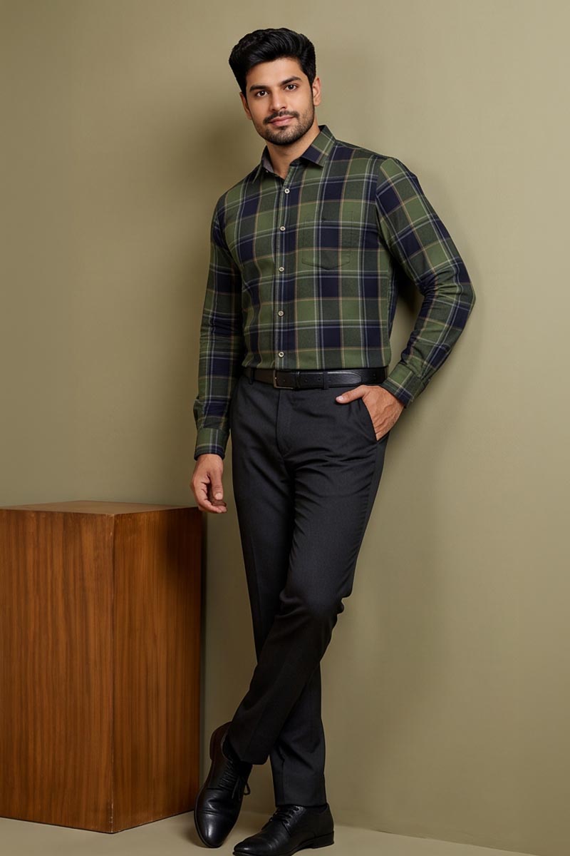 Evergreen Checked Shirt -Green - 5