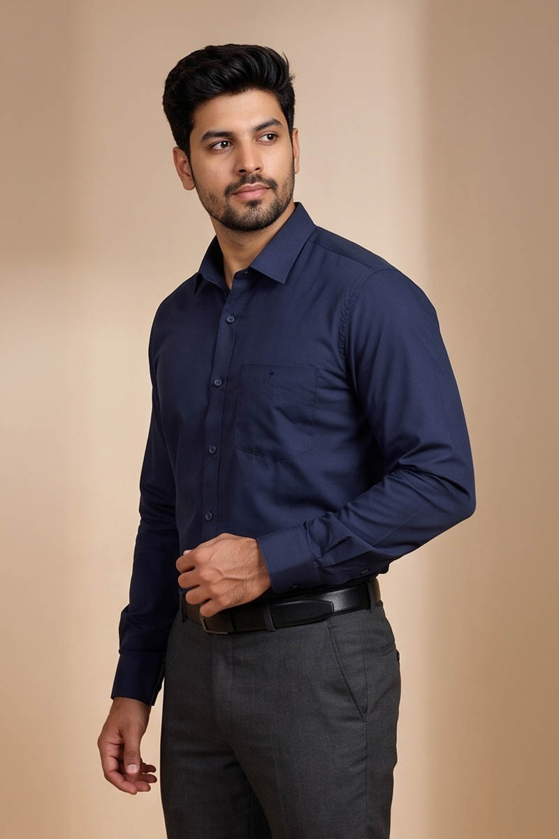 Signature Navy Office Shirt -Navy - 2