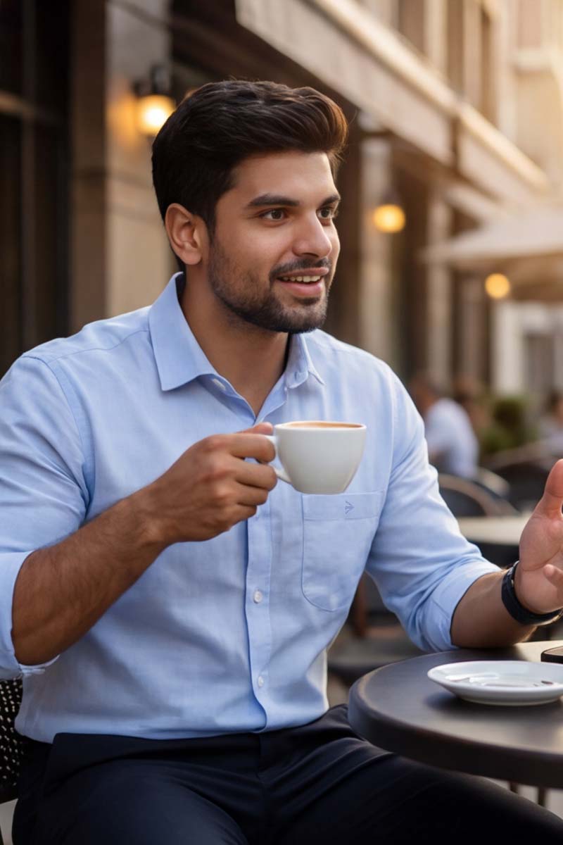 L-Grey Plain Formal Shirt (Smart Fit - Full Sleeves)_RBF-353 - 3