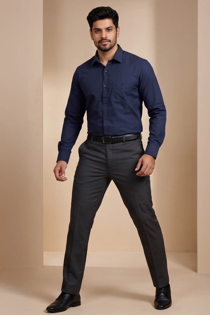 Signature Navy Office Shirt -Navy - 4
