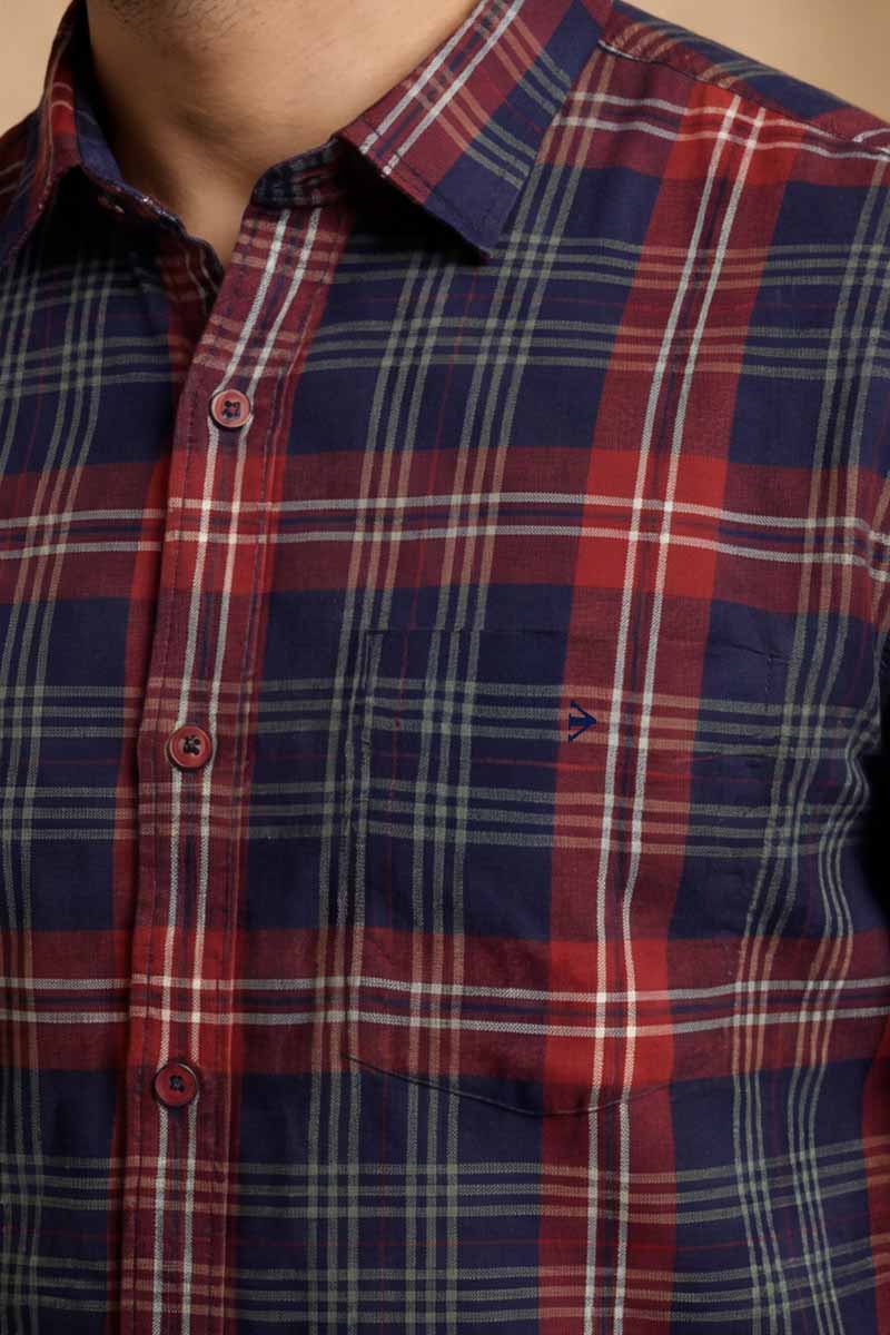Ruby Red Check Shirt - Red - 5