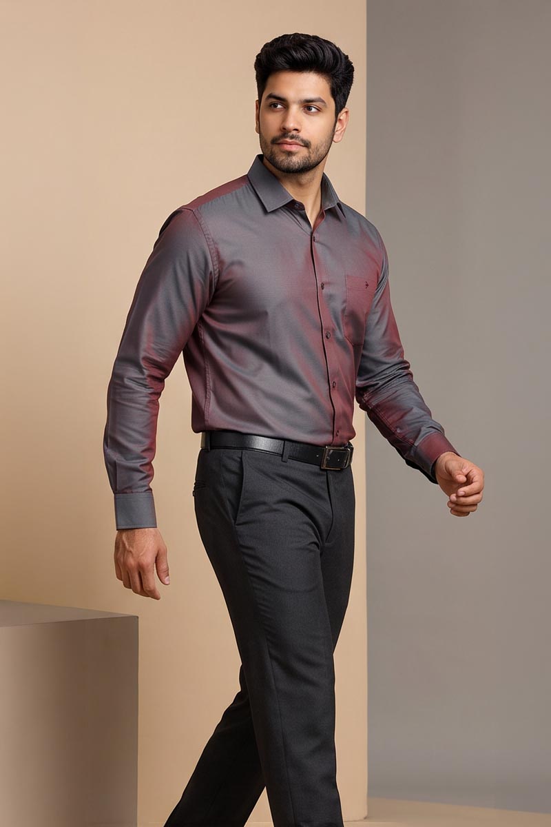 Elite Mauve Formal Shirt - D-Grey - 5