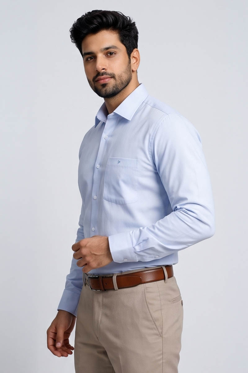 Classic Light Grey Formal Shirt -L-Grey - 2