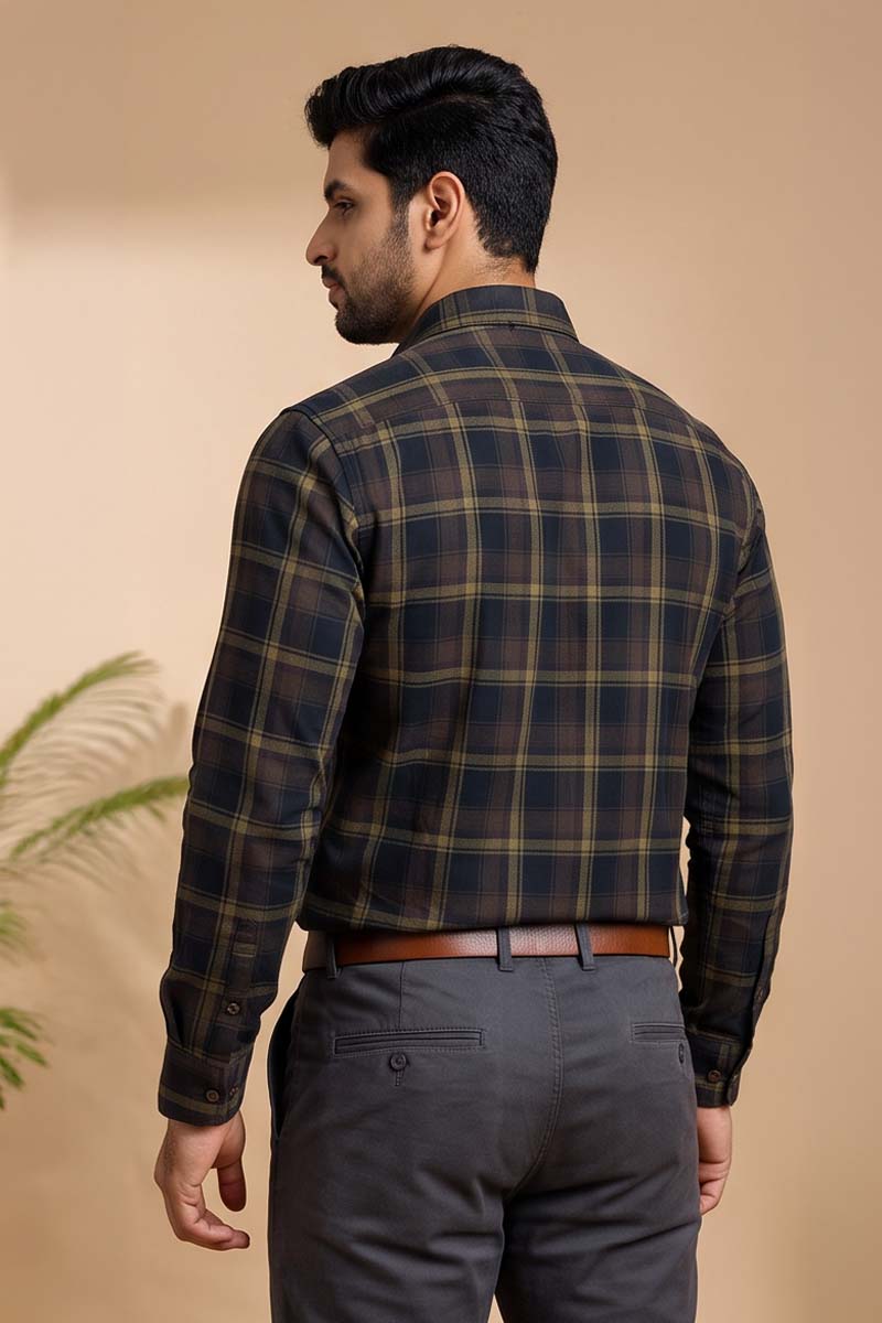 Mocha Check Shirt -Brown - 6