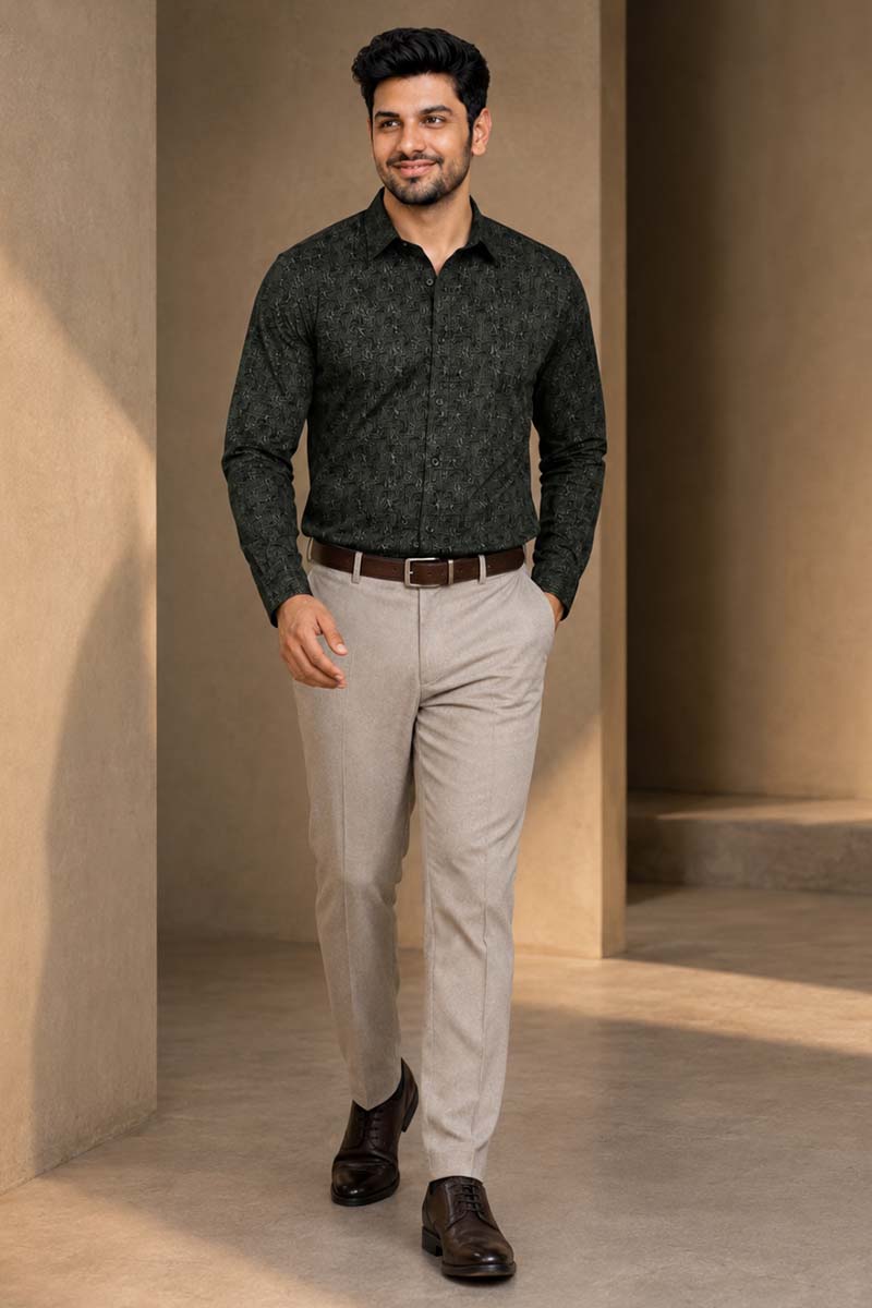 Men's Olive Green Exclusive Shirt - Green