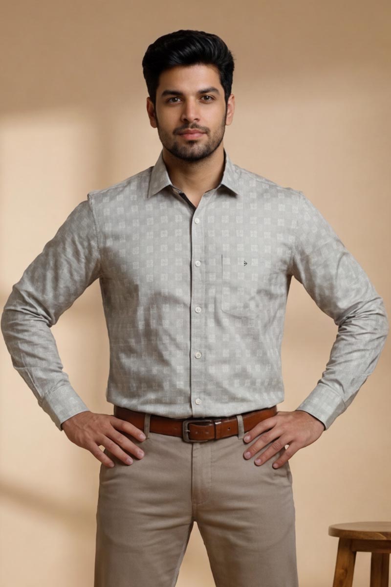 Soft Sage Green Plaid Shirt - L-Green - 5