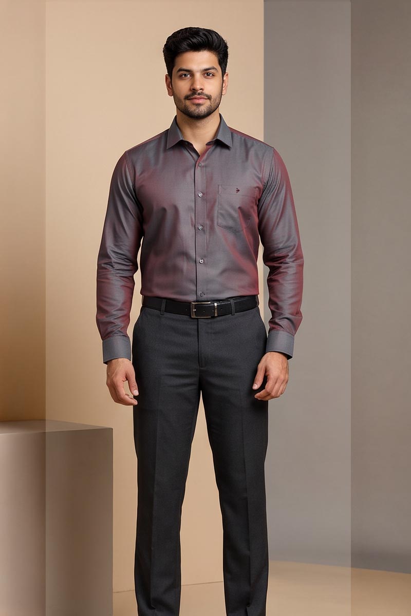 Elite Mauve Formal Shirt - D-Grey - 2