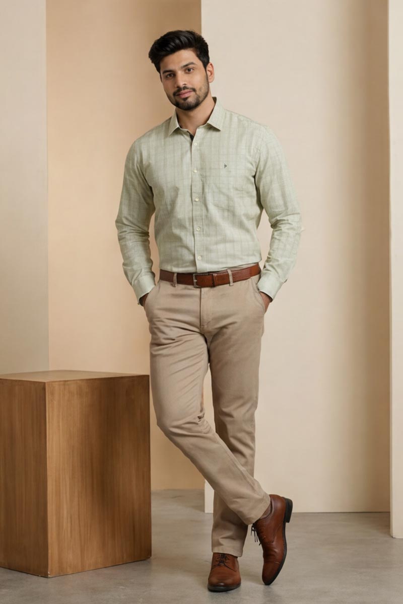 Mint Breeze Check Shirt - L-Green - 4