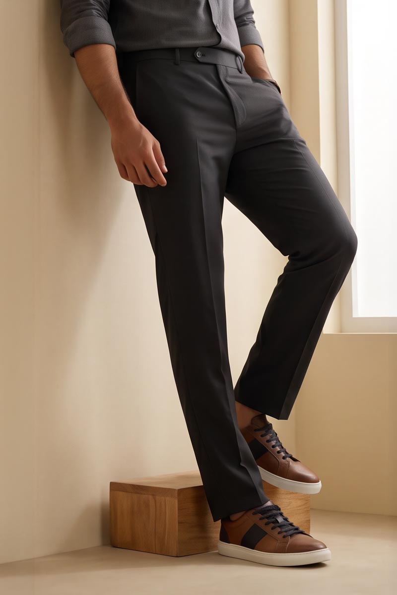 Titan Grey Formal Pants -D-GREY - 4