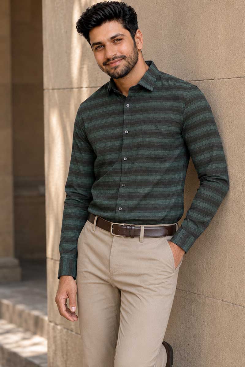 Green Heritage Check Shirt  -Green - 2