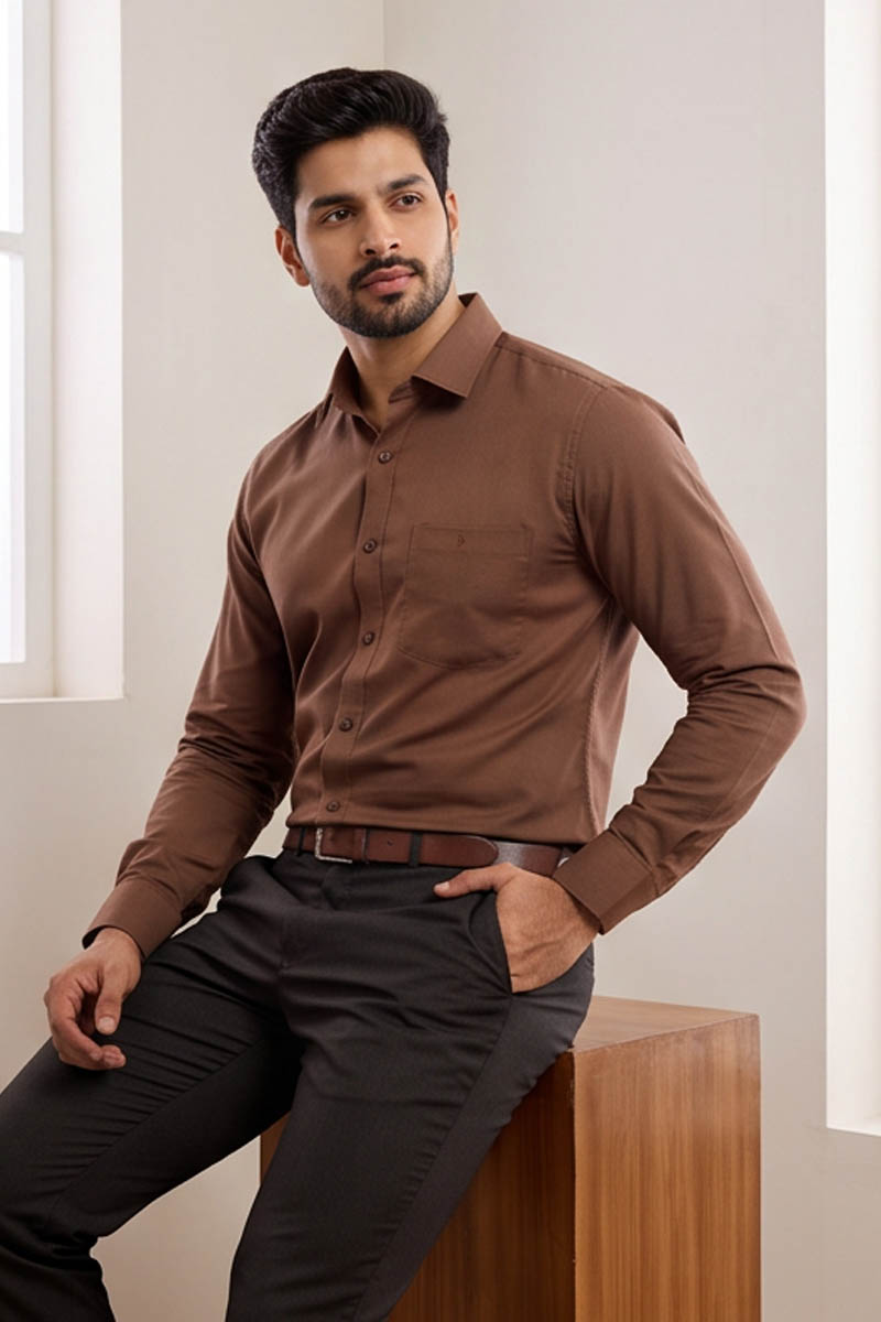 Classic Rust Office Shirt - Rust - 5
