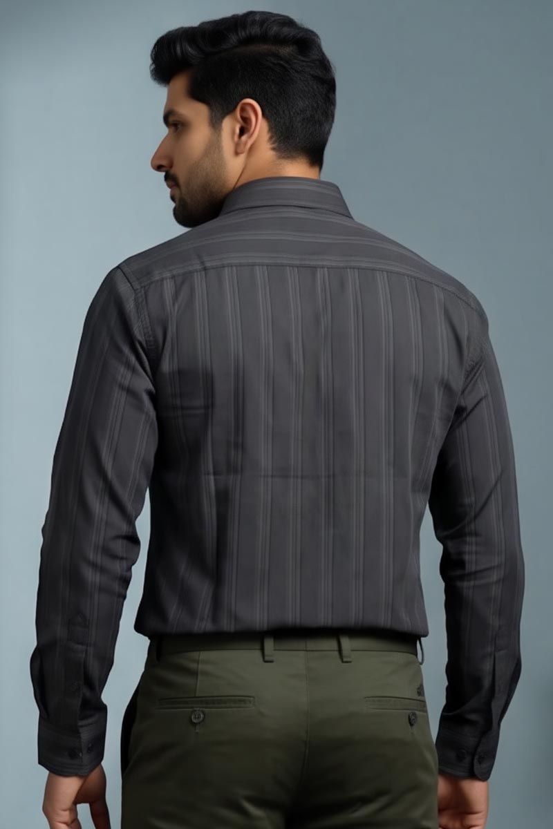 Urban Charcoal Stripe Shirt - D-Grey - 6