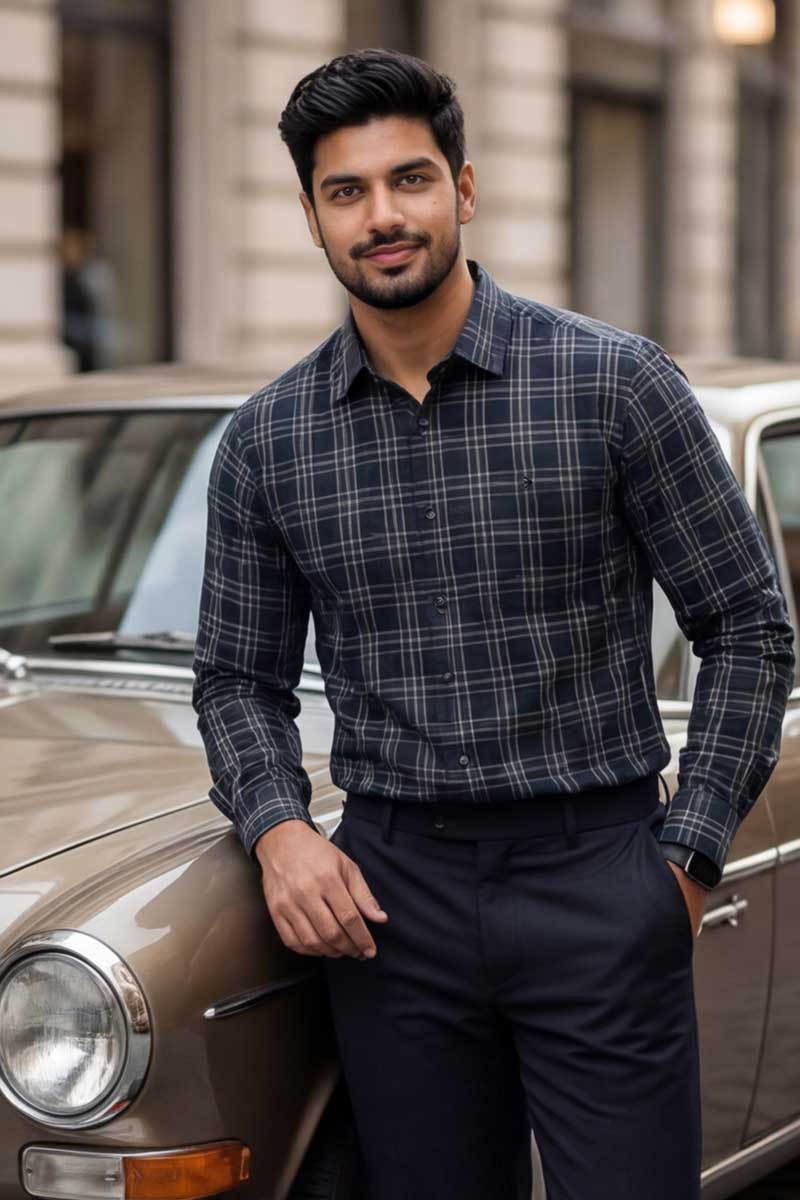 D-Green Checks Global Line Shirt (Smart Fit - Full Sleeves)_RGGL-1801 - 5