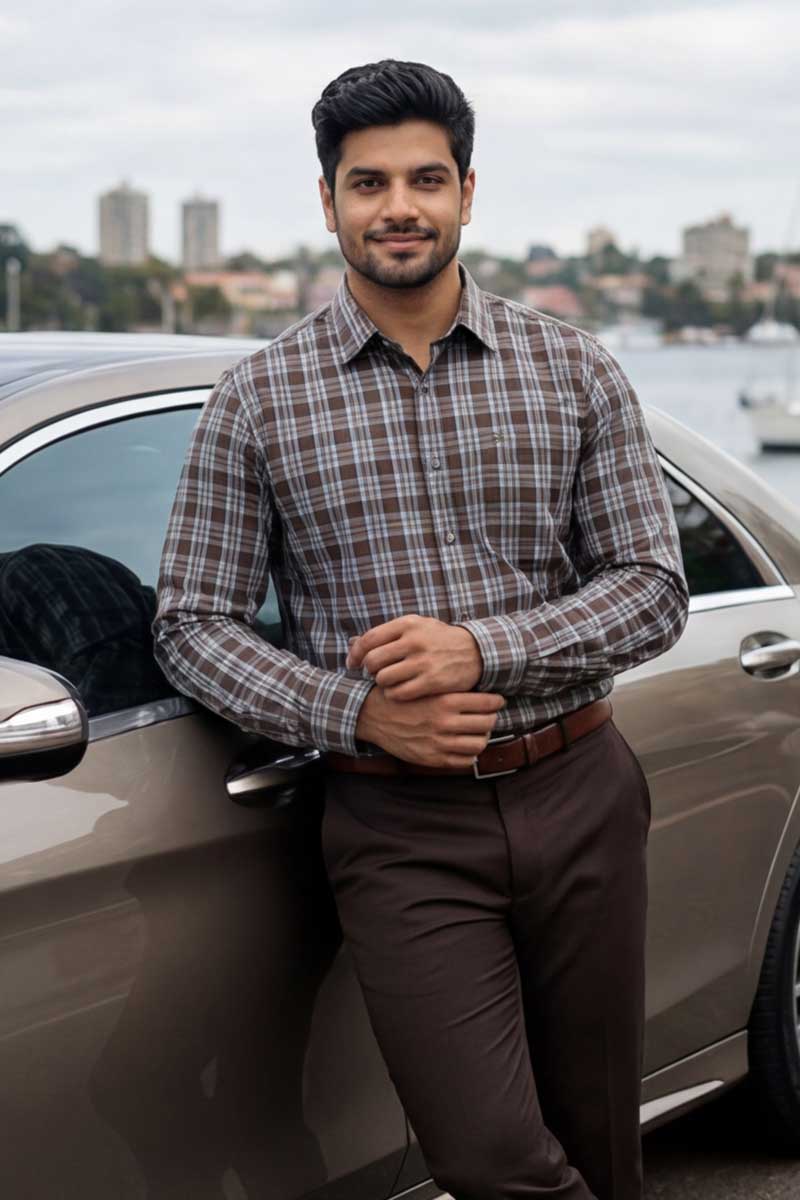 Signature Check Formal Shirt – White - 4