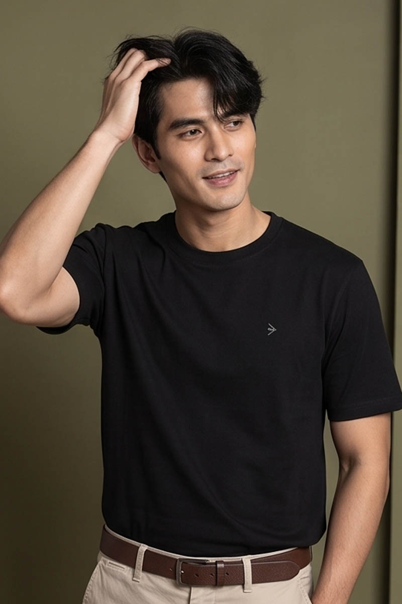 Onyx Basic Crew Neck T-Shirt -Black