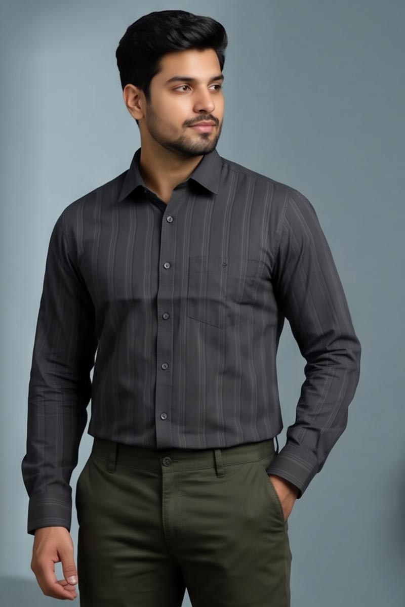 Urban Charcoal Stripe Shirt - D-Grey
