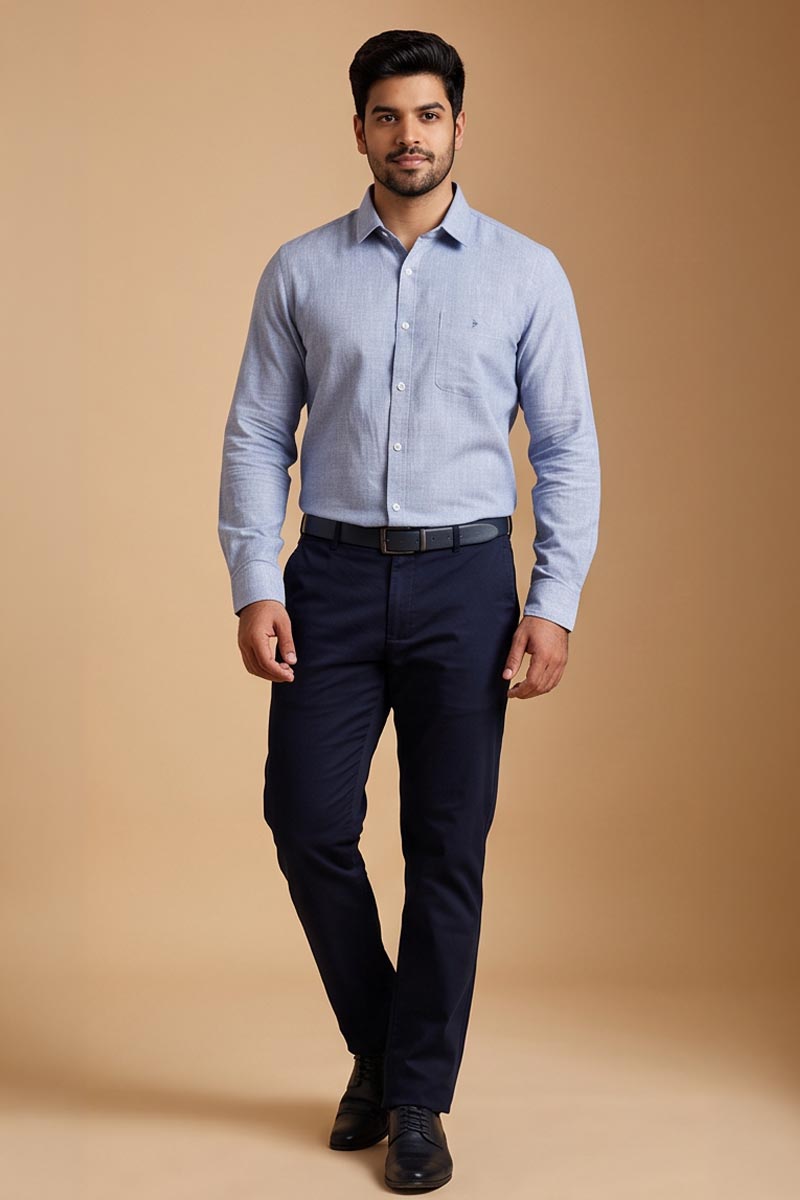 Classic Blue Office Shirt -Blue