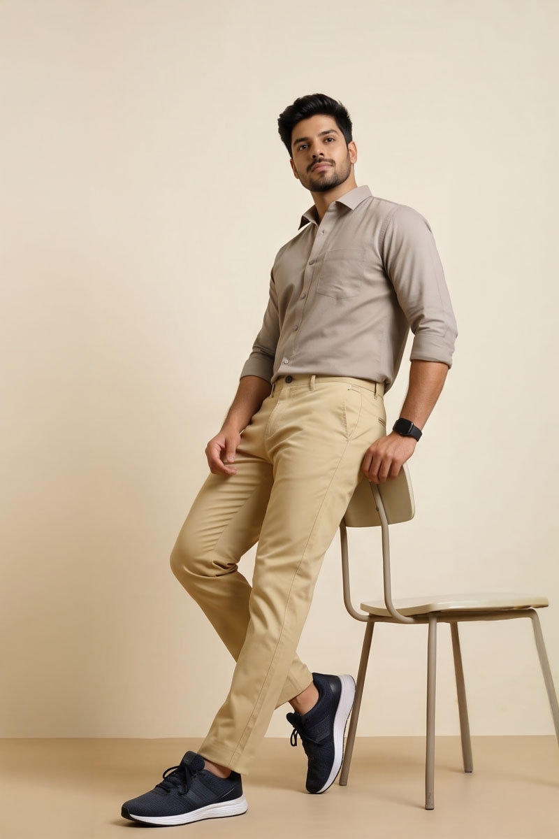 Elite Fawn Office Trousers - Fawn - 4