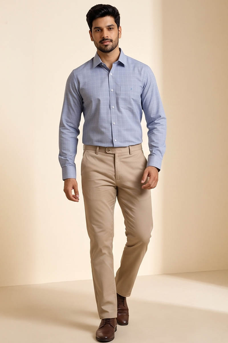 Classic Check Formal Shirt - Light Blue