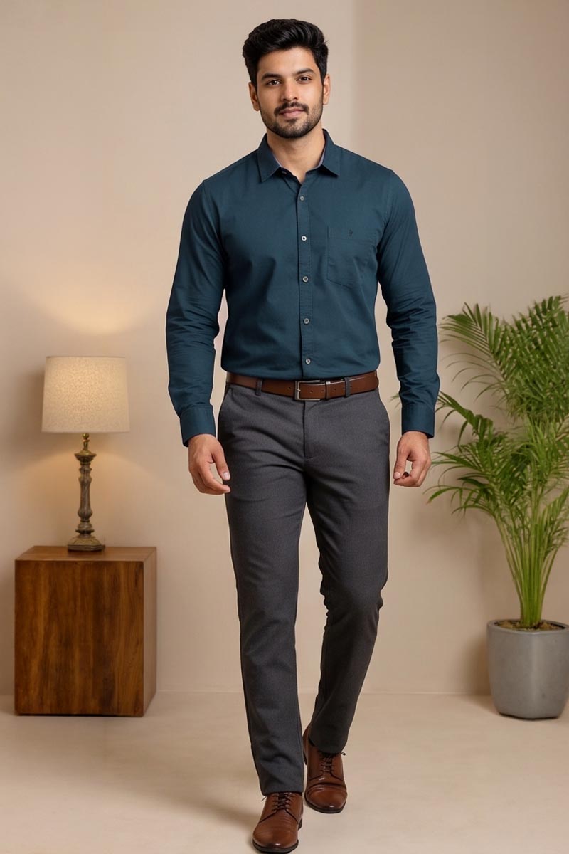 Green Oxford Shirt – Classic Fit- D-Green - 3
