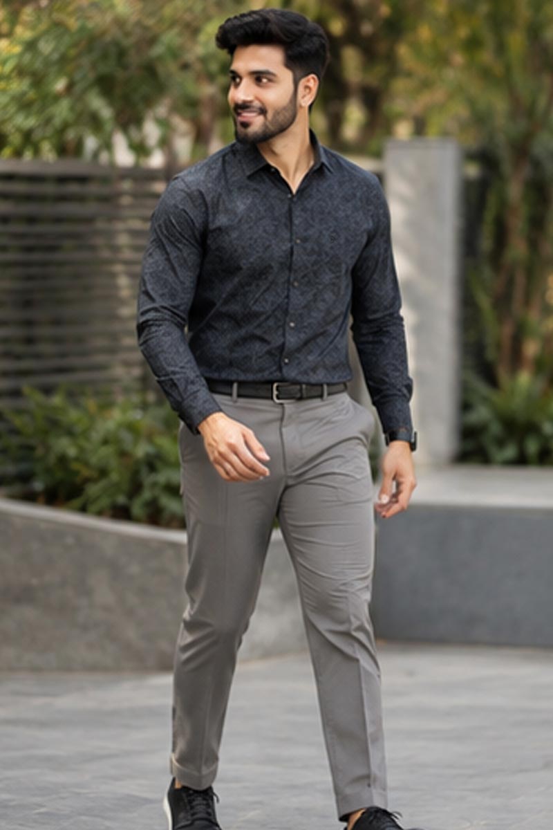 Elegant Grey Formal Shirt- Grey - 3