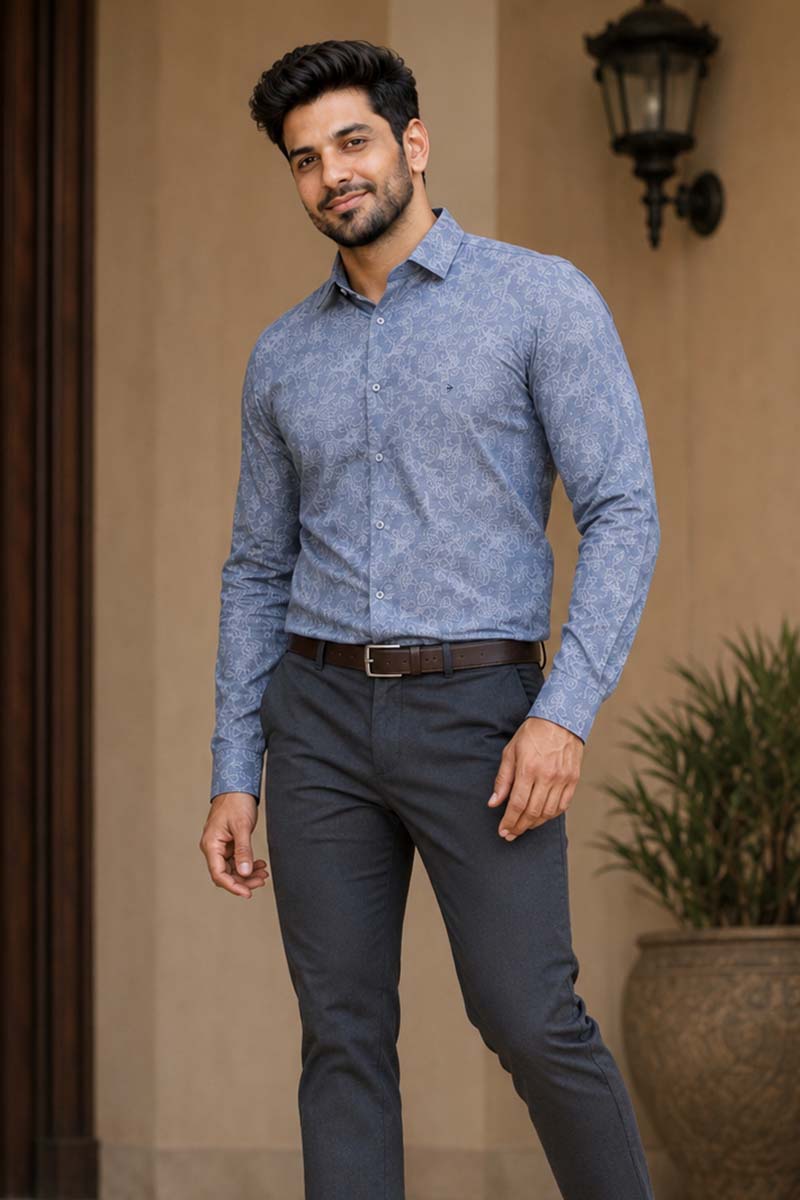 Sapphire Print Shirt  - Blue - 3