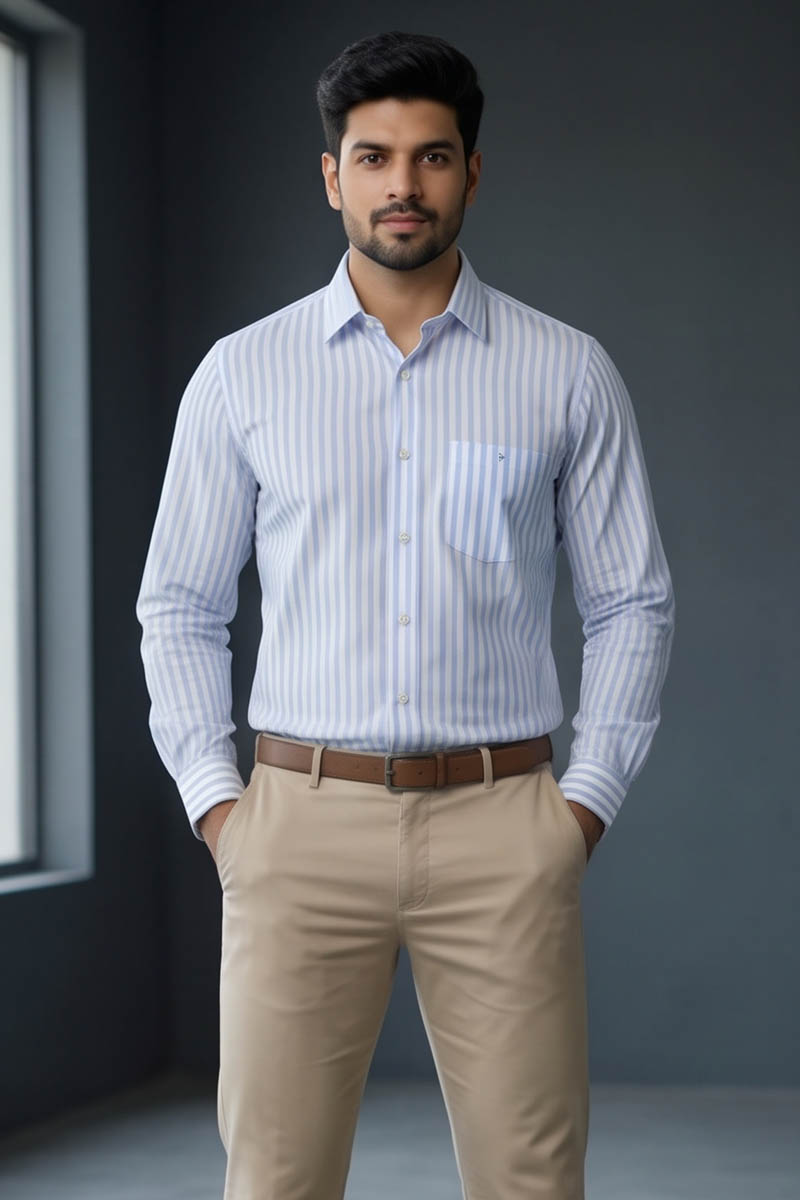 Royal Striped Shirt - L-Blue - 2