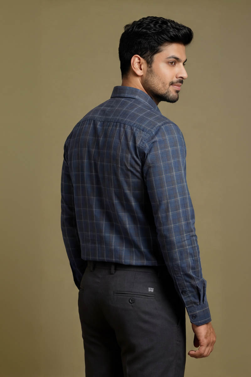 Aqua Blue Stripe Classic Shirt - A-Blue - 6