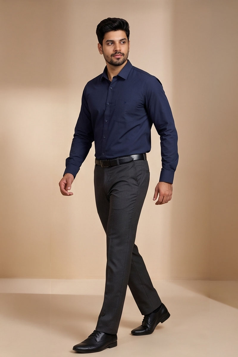 Signature Navy Office Shirt -Navy - 3