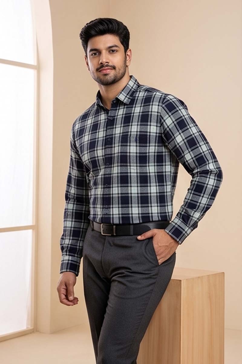 Premium Pastel Green Checked Shirt - P-Green - 2