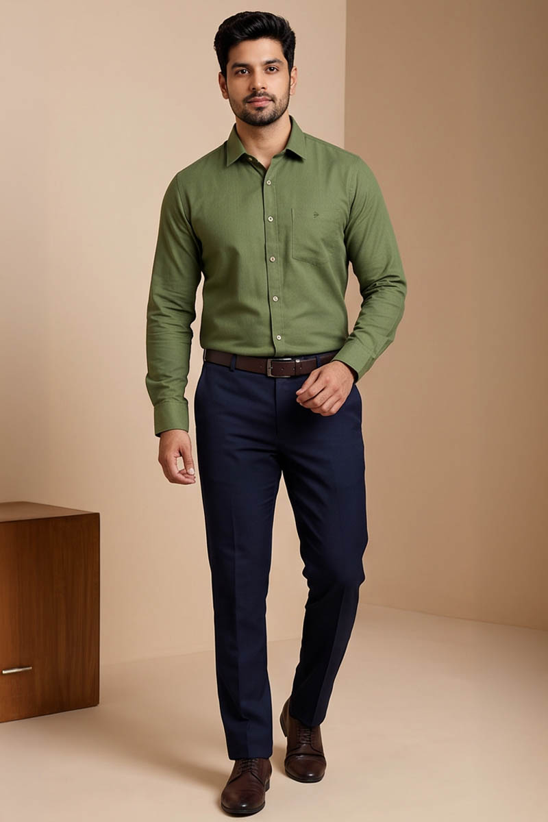 Classic Green Formal Shirt -Green