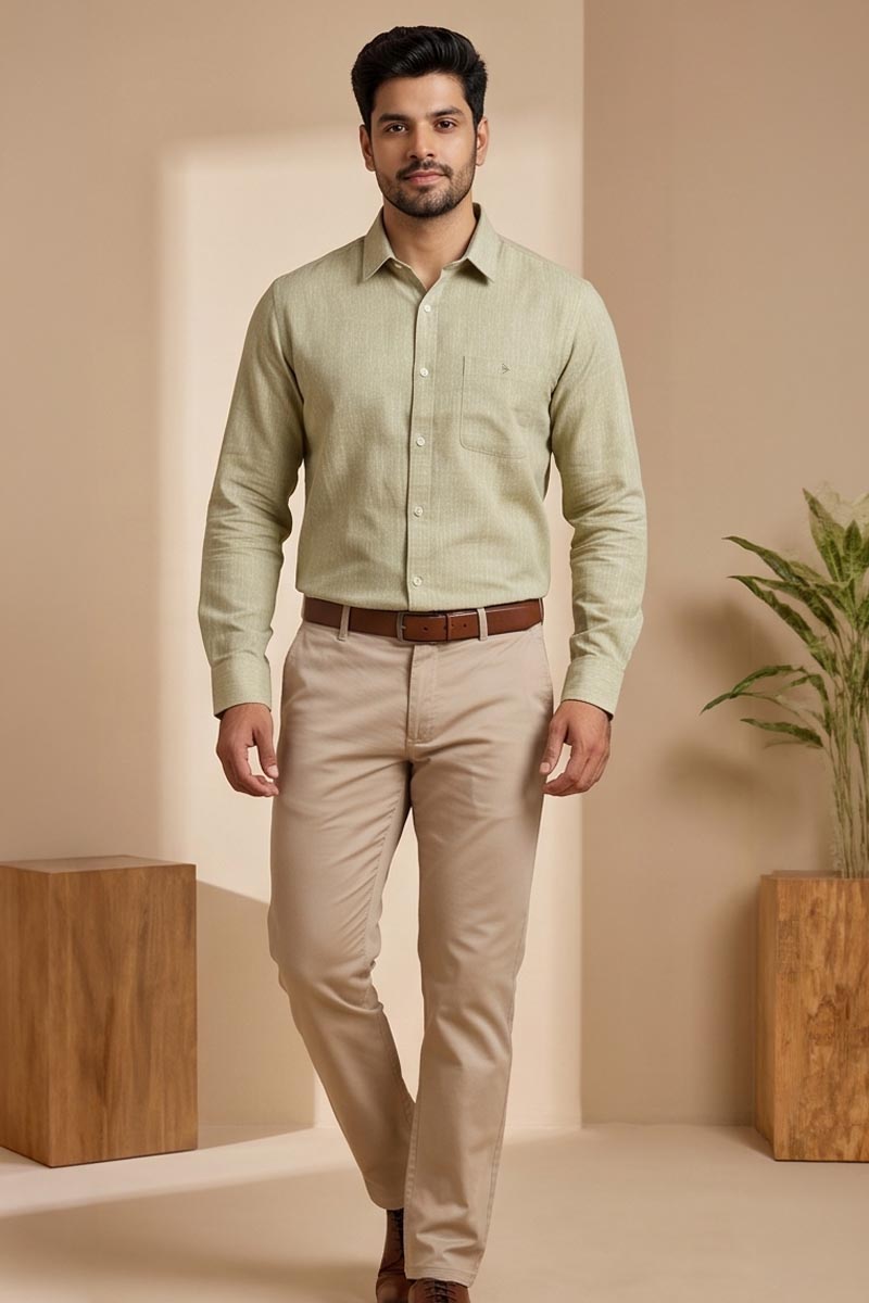 Light Fawn Striated Shirt -Fawn - 4