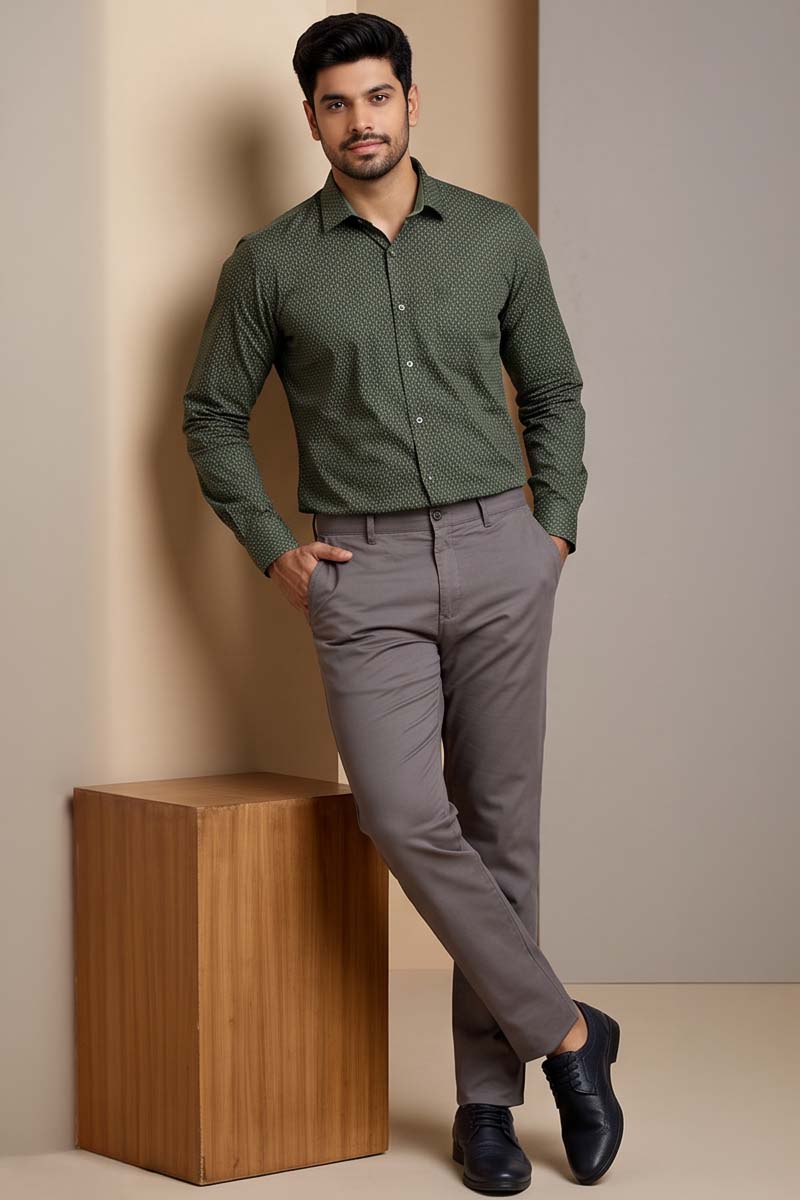 Men’s Green Premium Print Shirt - 5