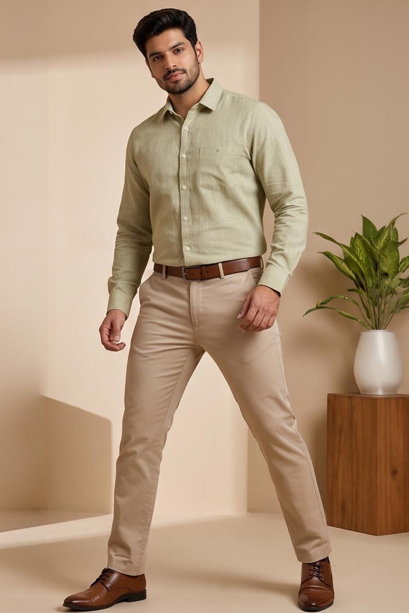Light Fawn Striated Shirt -Fawn - 2