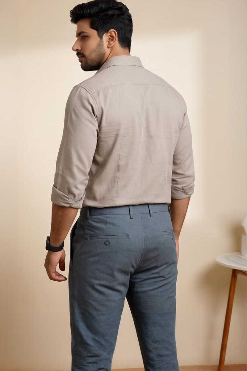 Elite Ash Blue Office Trousers - Ash Blue - 2