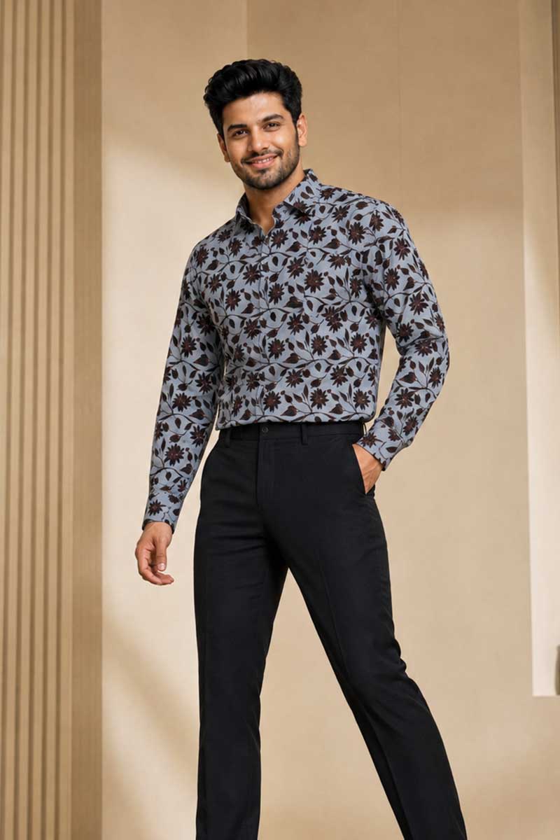 Ivory Brown Abstract Shirt - D-Brown - 3