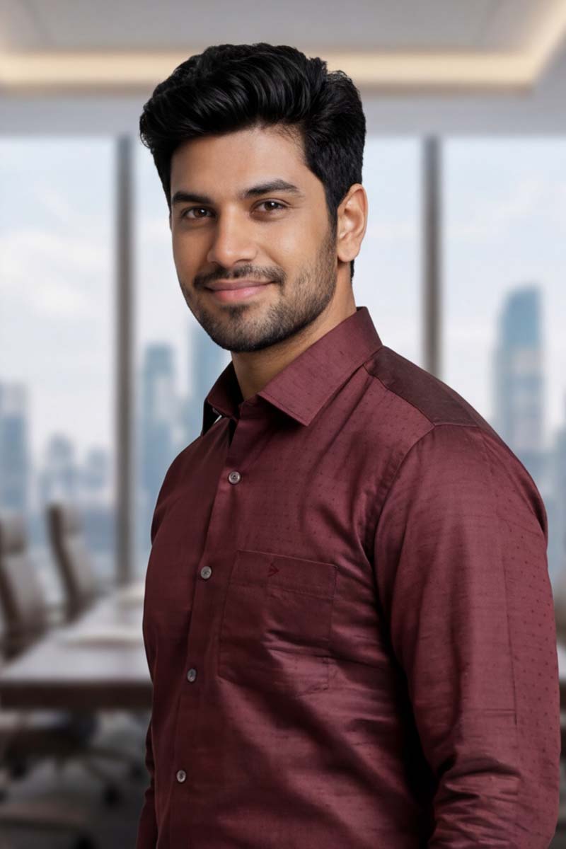 Long Sleeve Maroon Shirt - 3