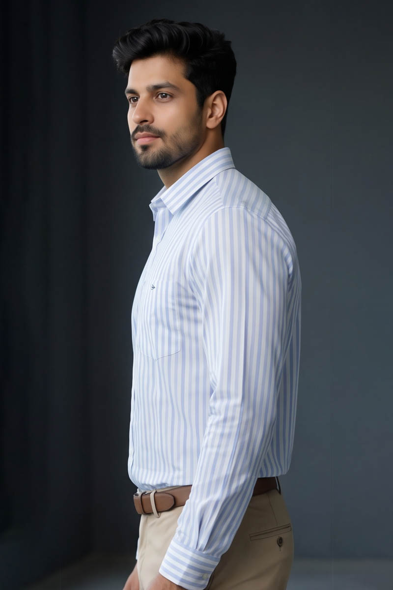 Royal Striped Shirt - L-Blue - 5