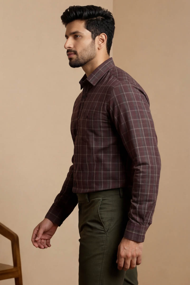 Espresso Stripe Classic Shirt -  D-Brown - 4