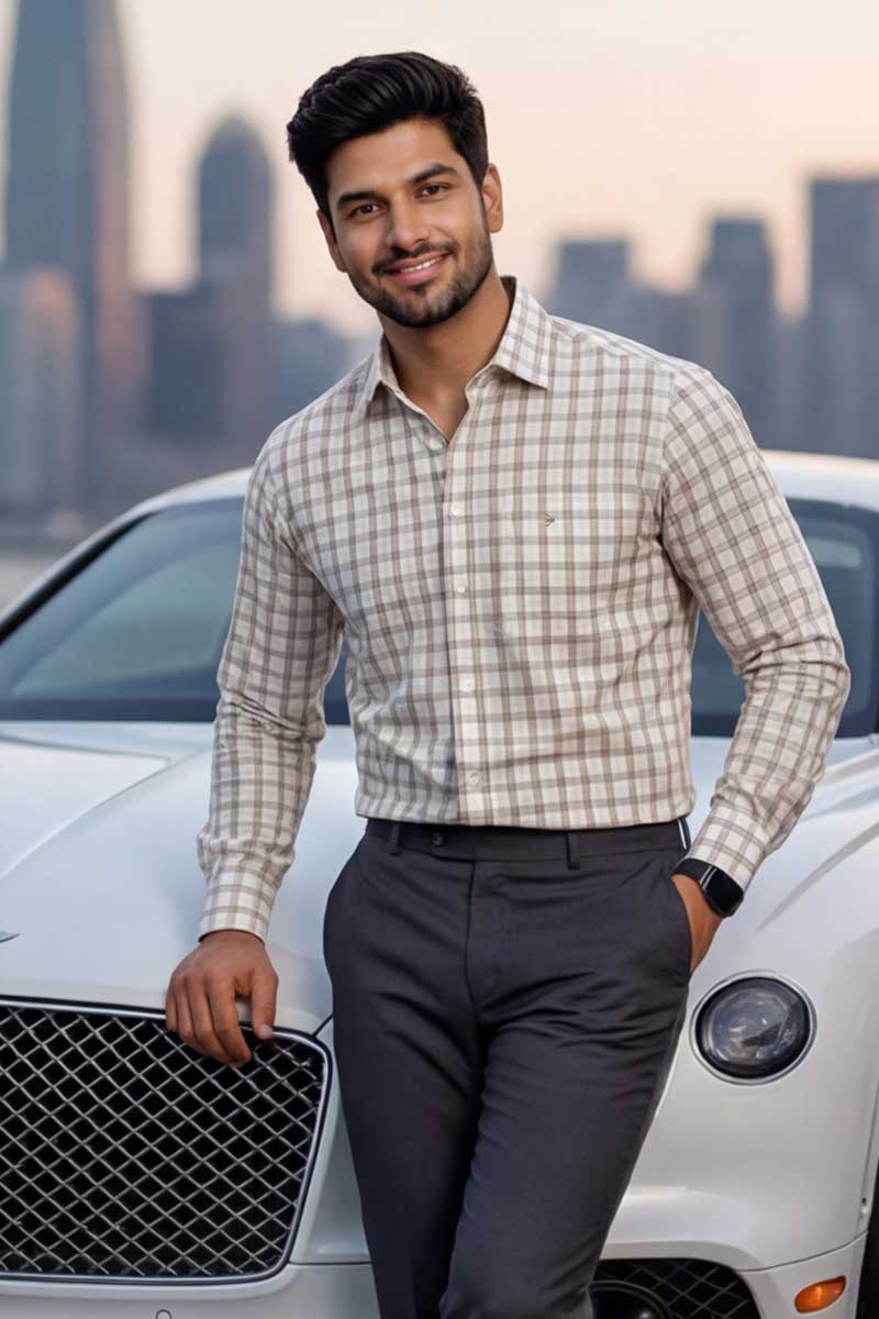 Heritage Check Formal Shirt – White - 5