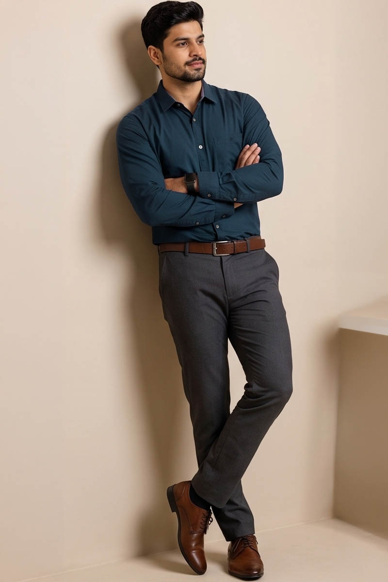 Green Oxford Shirt – Classic Fit- D-Green - 4