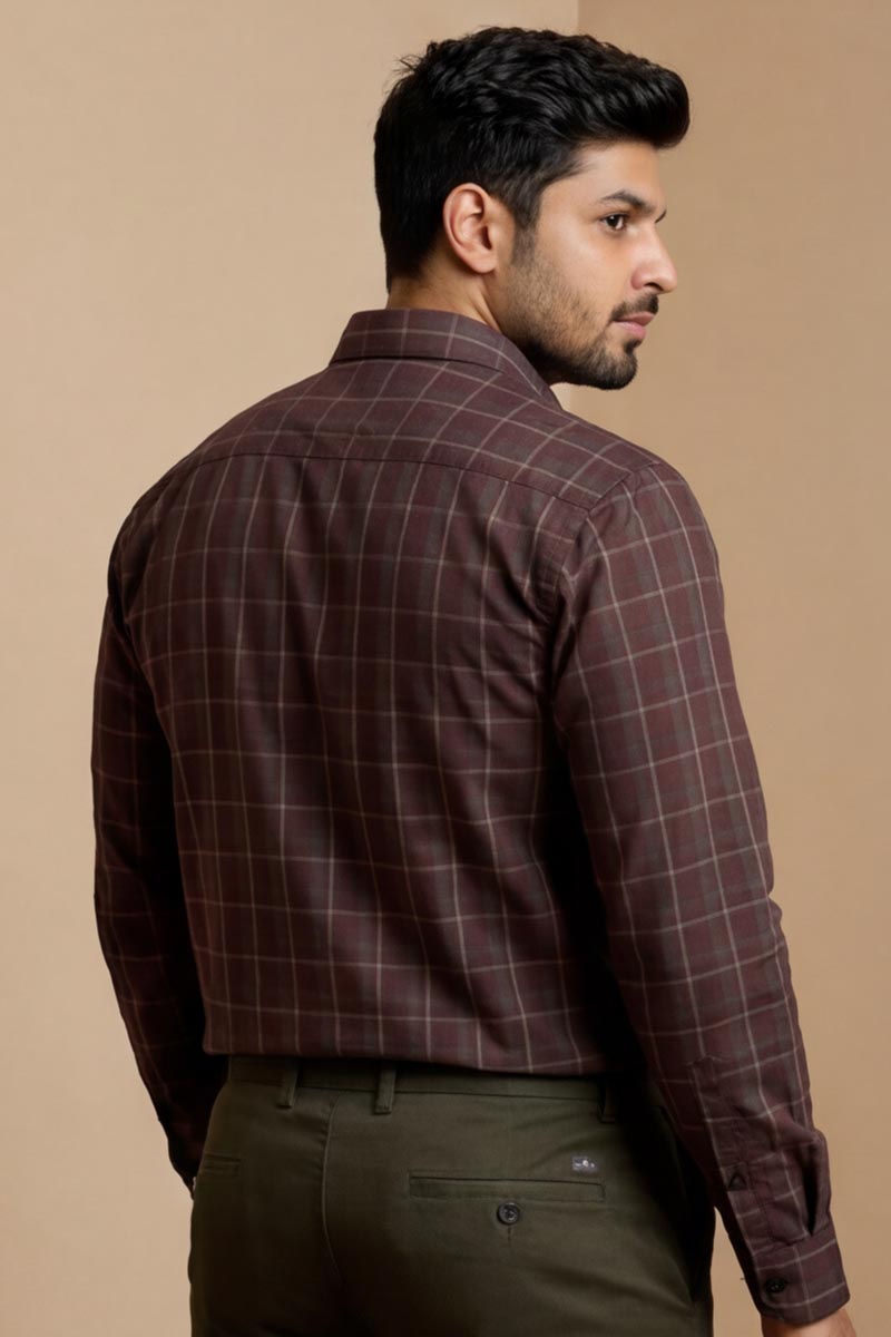 Espresso Stripe Classic Shirt -  D-Brown - 6