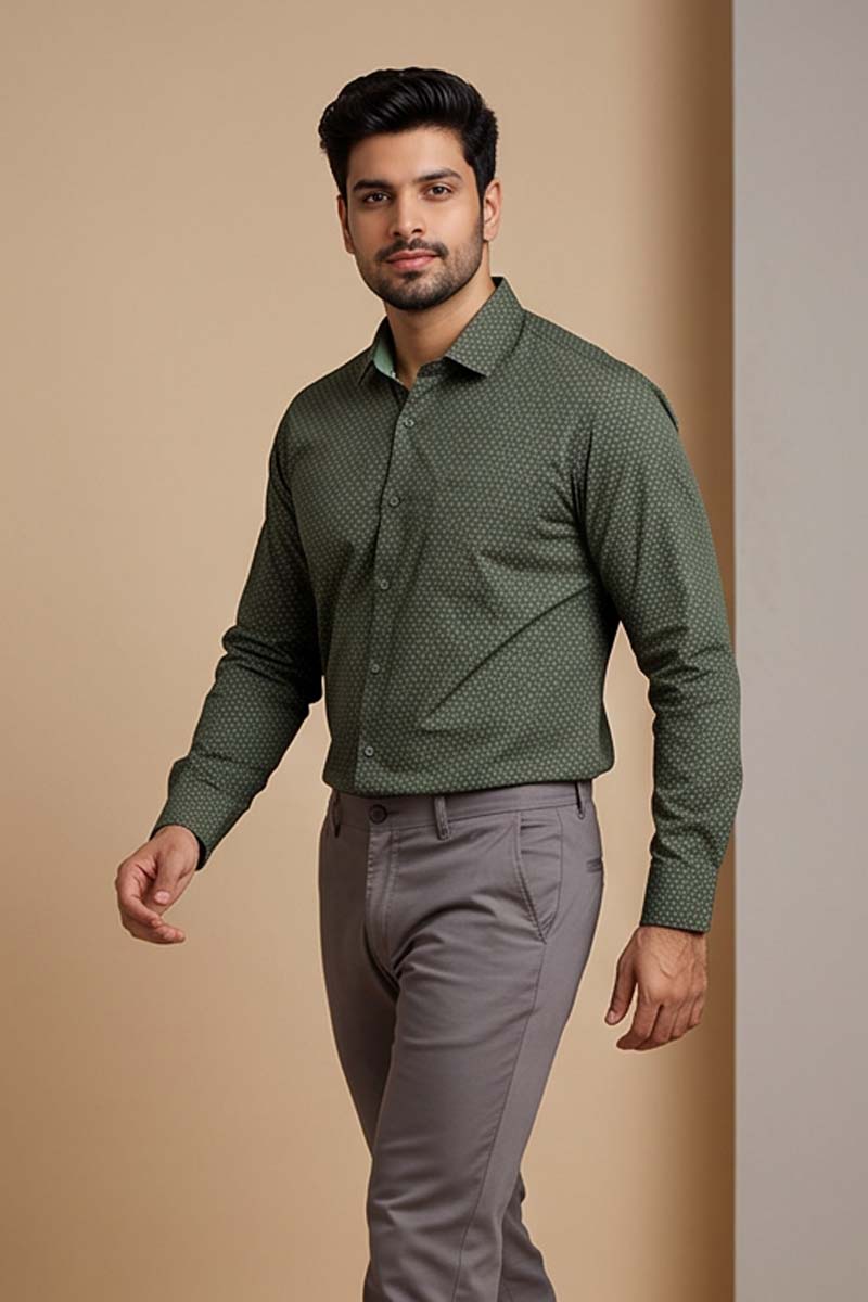 Men’s Green Premium Print Shirt - 3