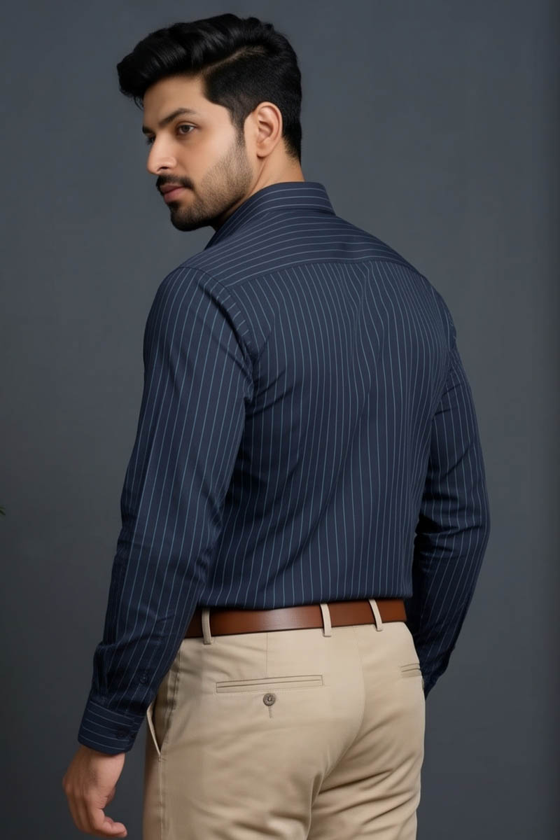 Modern Navy Business Shirt - Navy - 2