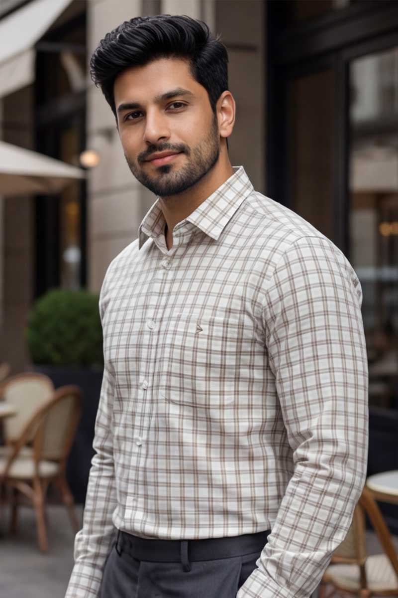 Heritage Check Formal Shirt – White - 2
