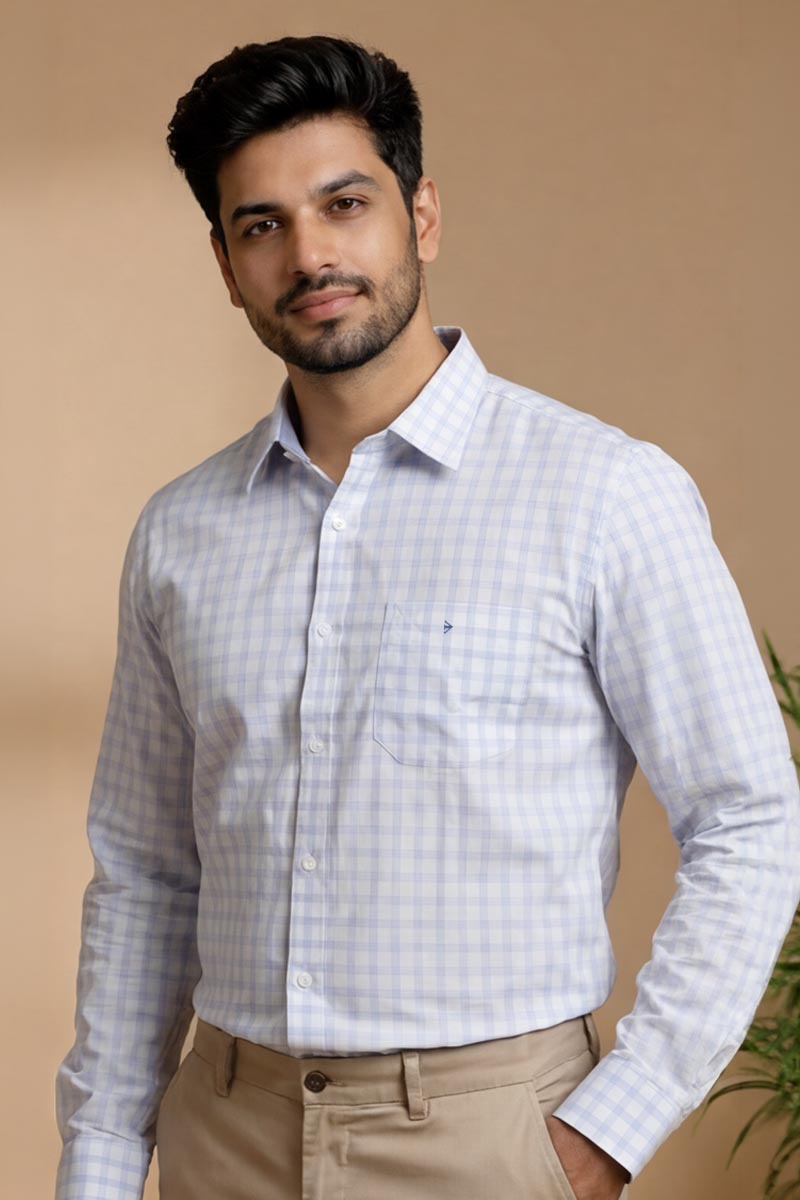 Pearl Line Formal Shirt - L-Blue - 3