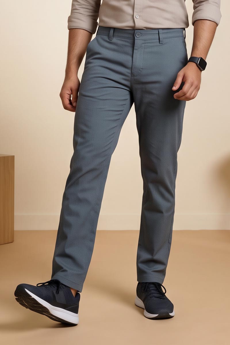 Elite Ash Blue Office Trousers - Ash Blue - 4